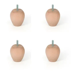 4un. Pied de meuble pied de canapé en bois de hêtre naturel non verni. Hauteur 70mm^Nesu Sale