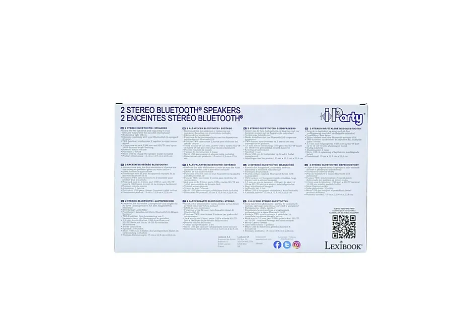 Une paire d'Enceintes Stereo Puissantes Bluetooth iParty-Lexibook Discount