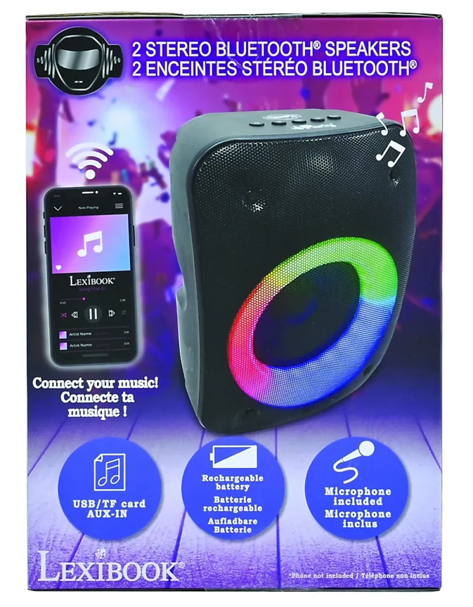 Une paire d'Enceintes Stereo Puissantes Bluetooth iParty-Lexibook Discount