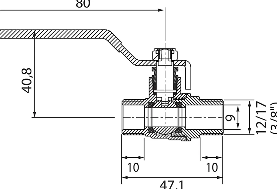 Vanne à sphère mâle/mâle 12x17mm-Somatherm for you Clearance