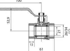 Vanne à sphère passage intégral femelle/femelle 26x34mm^Somatherm for you Best