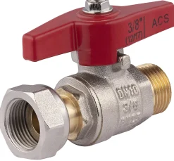 Vanne d'arrêt quart de tour à raccordement écou tournant Mâle Femelle 12x17-Noyon et Thiebault Outlet