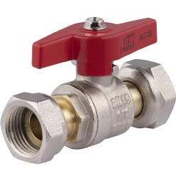 Vanne d'arrêt quart de tour à raccordement écou tournant Femelle Femelle 15x21-Noyon et Thiebault Hot