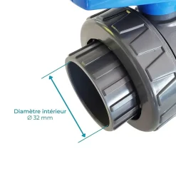 Vanne Interplast 32mm à coller double union démontable 3,2cm 32 mm PN16 PVC PRESSION Piscine-Fitt Discount