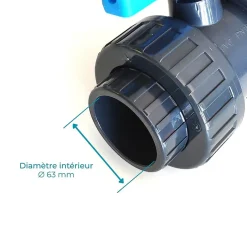 Vanne PLIMEX Pvc pression à coller diamètre intérieur 63mm 6,3cm 63 mm^Sorodist Discount