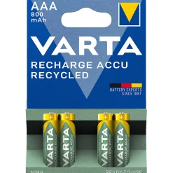 - Piles Rechargeable Accu RECYCLED AAA 800 mAh Blister de 4 (pré-chargées)^Varta Discount