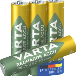 - Piles Rechargeable Accu RECYCLED AAA 800 mAh Blister de 4 (pré-chargées)^Varta Discount