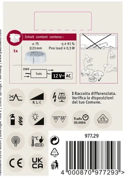 VDE Transfo électronique Disc max. 35-105W 230/12V 105VA Blanc-Paulmann Discount