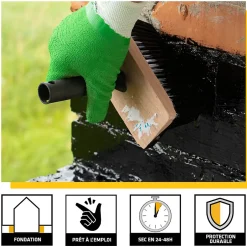 Vernis bitumineux imperméabilisant pour fondations Imper Fondation noir 25L-Sika Clearance