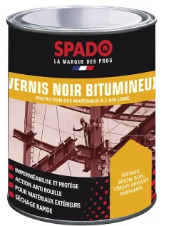 Vernis extérieur bitumineux noir travaux s 1L^Spado Discount