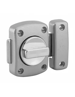 Verrou à bouton Alouette pour porte intérieure, 40mm, acier, époxy argent --Thirard Best