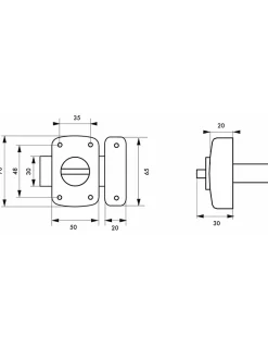 Verrou à bouton Alouette pour porte intérieure, 50mm, acier, époxy argent --Thirard New