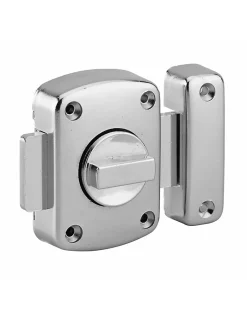 Verrou à bouton Alouette pour porte intérieure, 50mm, acier, époxy argent --Thirard New