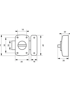 Verrou à bouton Alouette pour porte intérieure, 30mm, acier, époxy bronze --Thirard Hot