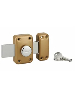 Verrou à bouton Apache pour porte de garage, cylindre 30mm, pêne 160mm, acier, 3 clés, époxy or -^Thirard Clearance