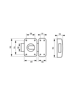 Verrou à bouton Apache pour porte intérieure, acier, époxy or -^Thirard Hot