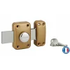 Verrou à bouton Apache pour porte de garage, cylindre 40mm, pêne 160mm, acier, 3 clés, époxy or --Thirard Sale