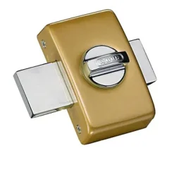 Verrou à bouton avec cylindre 40 mm bronze^Abus New