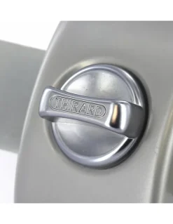 Verrou à bouton Design 5 pour porte d'entrée, cylindre 50mm, acier, 3 clés, argent --Thirard