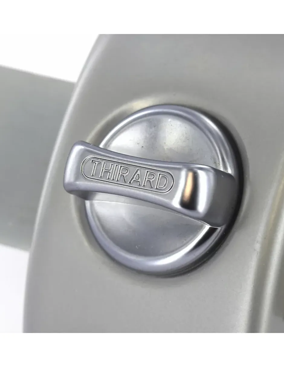 Verrou à bouton Design 5 pour porte d'entrée, cylindre 50mm, acier, 3 clés, argent --Thirard