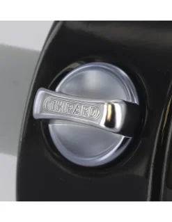 Verrou à bouton Design 5 pour porte d'entrée, cylindre 40mm, acier, 3 clés, noir --Thirard New