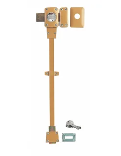 Verrou à bouton Mirage 6 pour porte d'entrée, cylindre 45mm, tringle 2 pts en acier, bas, droit, 3 clés, bronze --Thirard Best