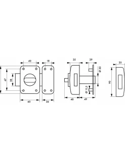 Verrou à bouton Transit 2 A2P pour porte d'entrée, cylindre 45mm, acier, 4 clés, époxy bronze -^Thirard Online