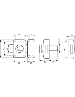 Verrou à bouton Transit 2 pour porte d'entrée, cylindre 50mm, 4 clés, blanc -^Thirard Clearance