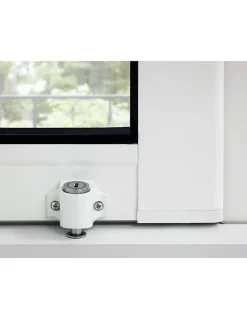 Verrou à cylindre pour baie coulissante, pêne poussoir, blanc, 2 clés --Thirard Online