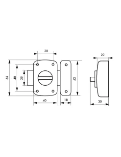 Verrou automatique pour porte d'ameublement, 40mm, bronze -^SP Best