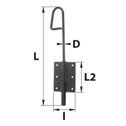 Verrou baïonnette ø12 mm L. 200 mm acier noir Afbat^Afbat - Tb Industrie Sas Clearance