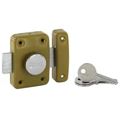 Verrou bouton et cylindre Ø21 x 45 mm coffre embouti 55 x 80 mm-Diall Outlet