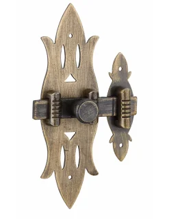 Verrou de meuble Rustique, 40x130mm, laiton patiné --Thirard New