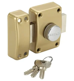 Verrou de porte à bouton et clé Cylindre 50 mm 3 clés crantées Anti crochetage-Autres Sale