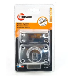 Verrou de porte haute sécurité à bouton 45 mm Mystere chromé THIRARD-Autres Outlet