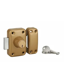 Verrou double entrée Apache pour porte d'entrée, cylindre 40mm, acier, 3 clés, époxy or -^Thirard Hot