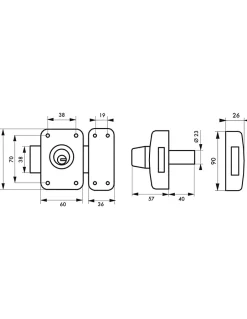 Verrou double entrée Transit 2 pour porte d'entrée, cylindre 45mm, 4 clés, époxy or --Thirard New
