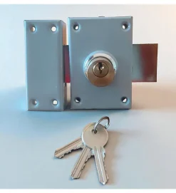 Verrou en applique double entrée pour porte principale DOM axe 45 mm 3 clés^Autres New