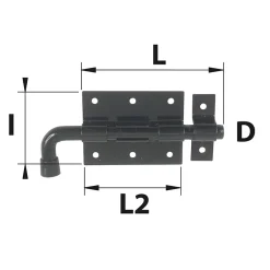 Verrou pistolet + gâche Ø16 noir Afbat-Afbat - Tb Industrie Sas Online