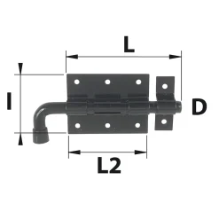 Verrou pistolet ø12 mm acier noir Afbat-Afbat - Tb Industrie Sas Best