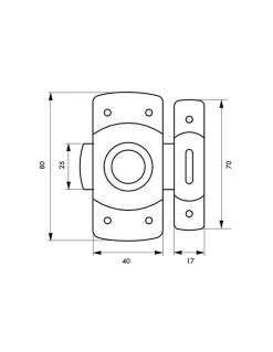 Verrou pour porte d'ameublement, 40mm, laiton chromé --Thirard Discount