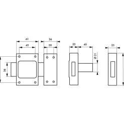 Verrou sans bouton - Etendard - - 40 mm^Thirard Clearance