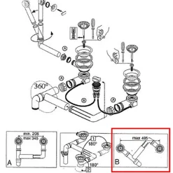 Vidage automatique 2 bacs CUIPD243 pour évier ARCHITECTURA - Siphon gain de place-Villeroy & Boch