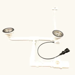 Vidage automatique CUIPD671-D pour évier 2 bacs inox - Siphon gain de place^Cuisissimo Online