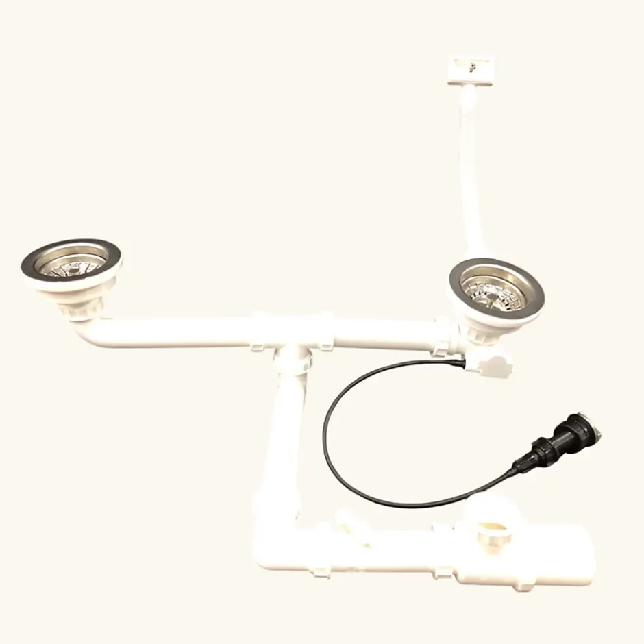 Vidage automatique CUIPD671-D pour évier 2 bacs inox - Siphon gain de place^Cuisissimo Online