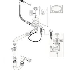 Vidage automatique gain de place 1 bac CUIPD013 pour évier granit - Siphon gain de place^Cuisissimo Online