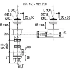 Vidage complet pour éviers grès 2 bacs-Valentin Discount