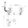 Vidage CUIPD663-A pour évier inox NINO 2 bacs 120 cm - Siphon gain de place-Cuisissimo Hot