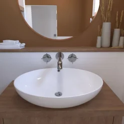 Vidage de lavabo universel avec tubulure extra-plate, siphon déporté, prises-Valentin Online