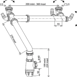 Vidage d'évier 2 bacs - - spécial gain de place-Valentin Sale